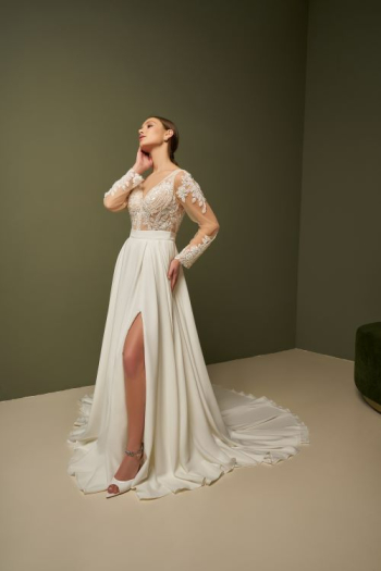 Suknia ślubna z euro siateczka Milena - zdjęcie 1