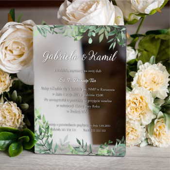 Lustrzane zaproszenia ślubne- srebrne 111 - zdjęcie 1