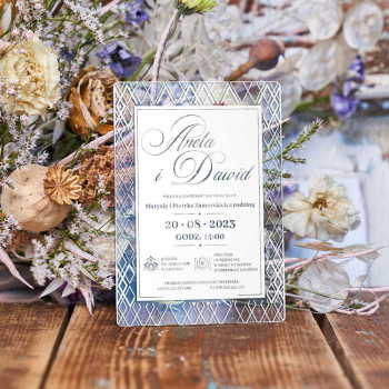 Transparentne zaproszenia ślubne akrylowe 901 - zdjęcie 1