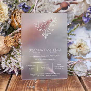 Satynowe zaproszenia ślubne akrylowe 159 - zdjęcie 1