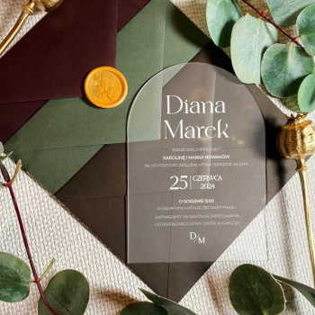 Satynowe zaproszenia ślubne akrylowe 167 - zdjęcie 1