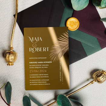 Lustrzane zaproszenia ślubne- złote 170 - zdjęcie 1