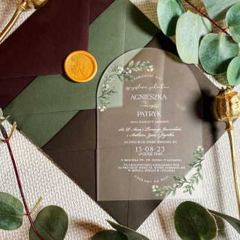 Satynowe zaproszenia ślubne akrylowe 176 - zdjęcie 1