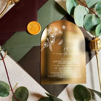 Lustrzane zaproszenia ślubne- złote 177 - zdjęcie 1