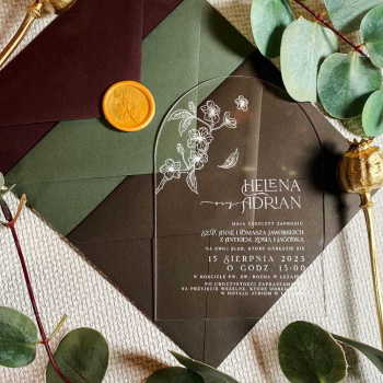 Transparentne zaproszenia ślubne akrylowe 177 - zdjęcie 1