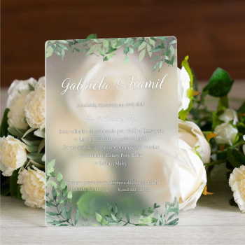 Satynowe zaproszenia ślubne akrylowe 111 - zdjęcie 1