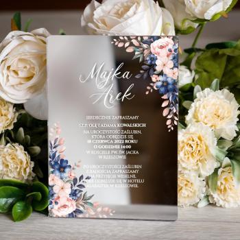 Lustrzane zaproszenia ślubne- srebrne 147 - zdjęcie 1