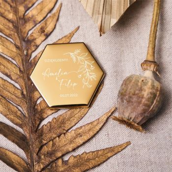 Magnesy szklane - podziękowania dla gości - heksagon - wzór 2 - zdjęcie 1