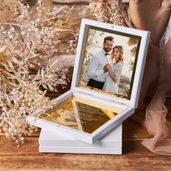 Zaproszenie ślubne dla Rodziców Chrzestnych ze zdjęciem lustrzane - zdjęcie 1