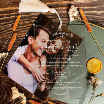 Rozsuwane zaproszenie ślubne ze zdjęciem - wzór 2 - zdjęcie 1