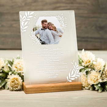 Akrylowe zaproszenie ślubne dla dziadków ze zdjęciem - satynowe- wzór 1 - zdjęcie 1