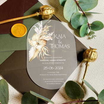 Satynowe zaproszenia ślubne akrylowe 172 - zdjęcie 1