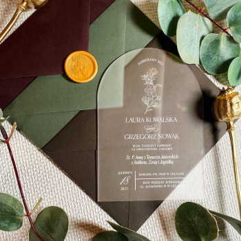 Satynowe zaproszenia ślubne akrylowe 180 - zdjęcie 1