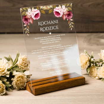 Akrylowe zaproszenie ślubne dla rodziców - transparentne - wzór 139 - zdjęcie 1