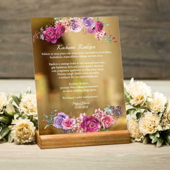 Akrylowe zaproszenie ślubne dla rodziców lustrzane złote- wzór 113 - zdjęcie 1