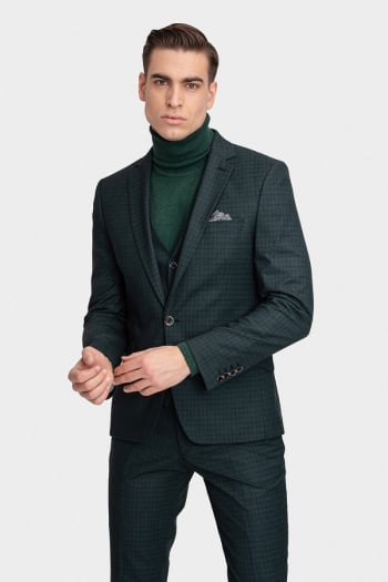 Zielony garnitur w kratę 05047A60KSA - zdjęcie 1