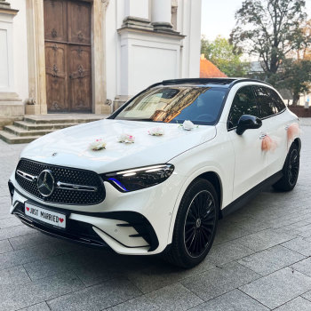 Biały Mercedes GLC SUV z 2024 roku | Auto do ślubu Warszawa, mazowieckie