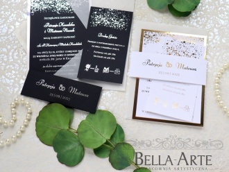 Złocone Zaproszenia ślubne Klasyczne Eleganckie na ślub Rustykalne Eko | Zaproszenia ślubne Przemyśl, podkarpackie