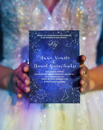 ZAPROSZENIE ŚLUBNE ‘GWIAZDOZBIORY’ Z KONSTELACJAMI GWIAZD - zdjęcie 1