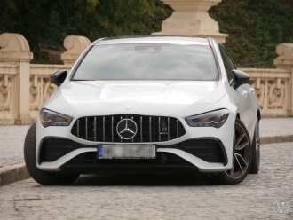 Biały Mercedes CLA 35 | Auto do ślubu Warszawa, mazowieckie