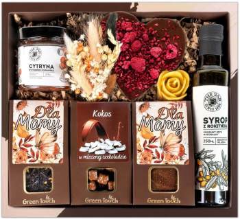 Kosz prezentowy zestaw na dzień mamy matki box, pudełko prezentowe z kwiatami - zdjęcie 1