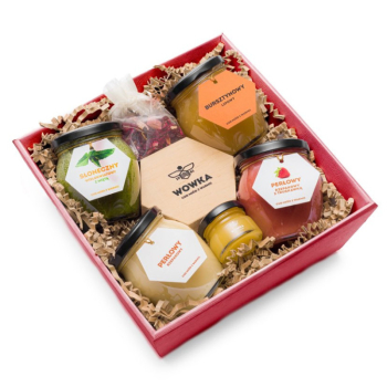 Kosz prezentowy z miodami WARMIAK - zdjęcie 1