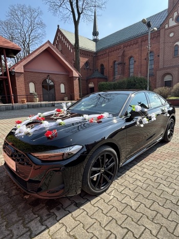Czarne Audi A5 z 2025 roku | Auto do ślubu Katowice, śląskie