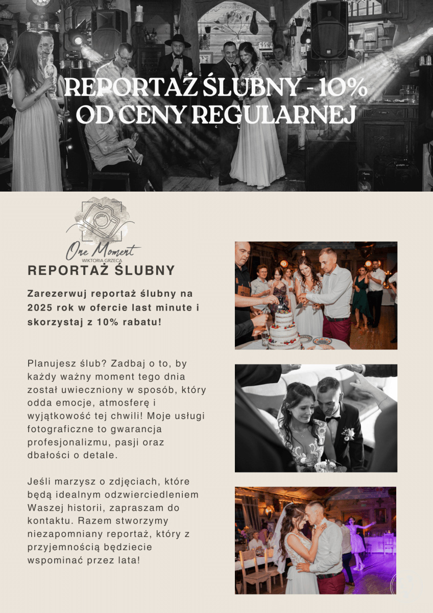 One Moment Wiktoria Grzeca | Fotograf ślubny Bydgoszcz, kujawsko-pomorskie - zdjęcie 1