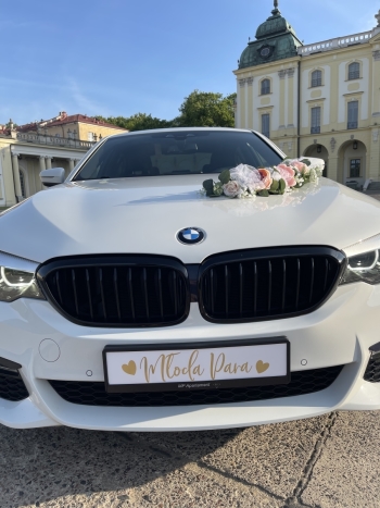 MP Wedding Car - Białe BMW 5 G30 M | Auto do ślubu Białystok, podlaskie