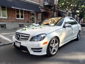 Biały Mercedes-Benz C300 3.0 V6 | Auto do ślubu Warszawa, mazowieckie