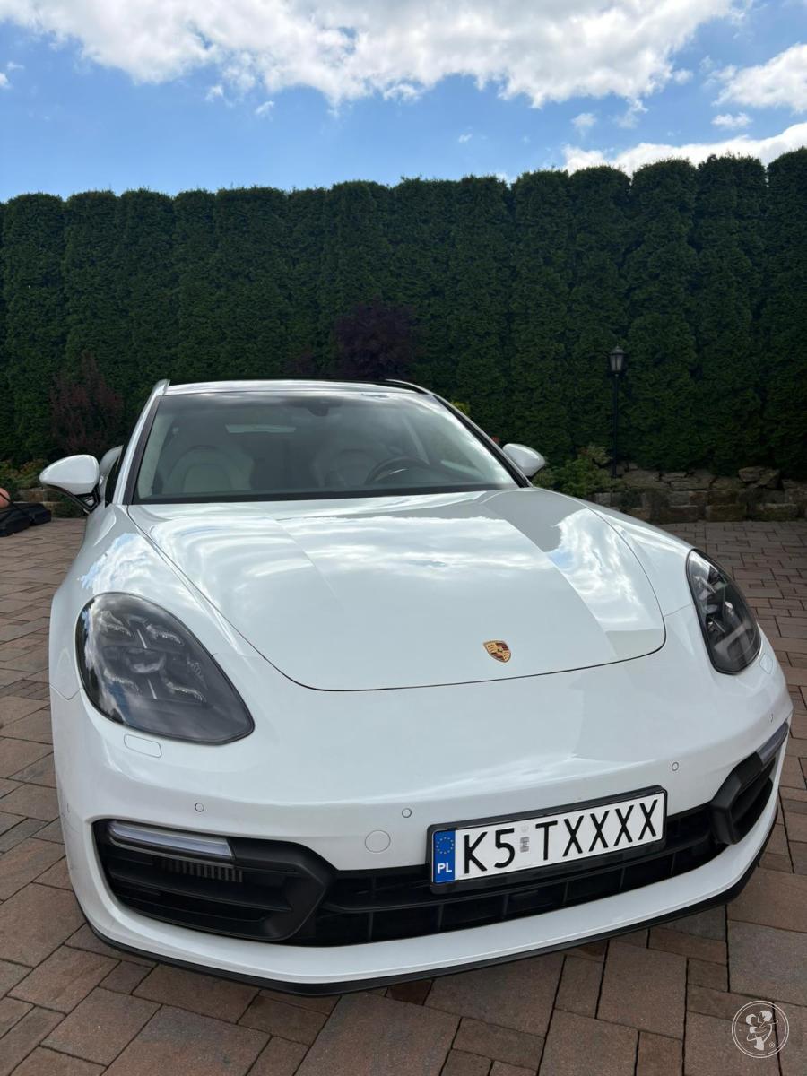 Białe Porsche Panamera GTS | Auto do ślubu Kraków, małopolskie - zdjęcie 1