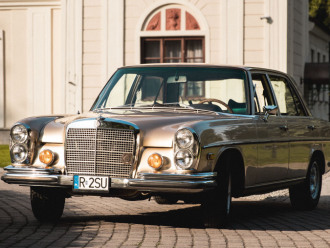 Złoty Mercedes 280 SEL | Auto do ślubu Rzeszów, podkarpackie