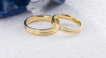 Klasyczne obrączki ślubne z diamentami 416 - zdjęcie 1