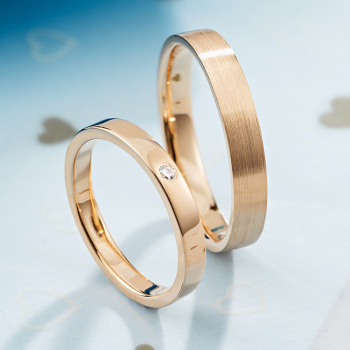 Klasyczne obrączki ślubne z diamentem 417 - zdjęcie 1