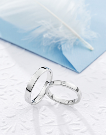 Klasyczne obrączki złote z diamentem 418 - zdjęcie 1