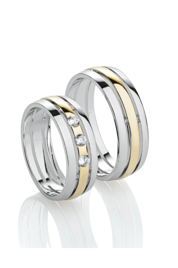 Szerokie potrójne obrączki ślubne 301 - zdjęcie 1