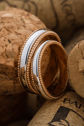 Eleganckie obrączki ślubne z milgrainowymi detalami 3408 - zdjęcie 1