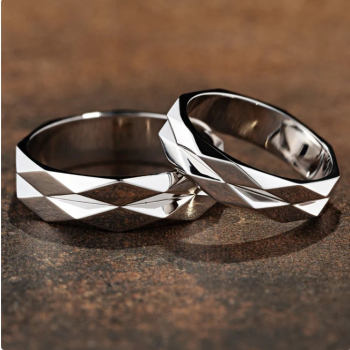 Obrączki ślubne geometryczny design 404 - zdjęcie 1