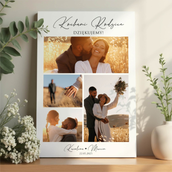 Podziękowanie dla Rodziców z okazji ślubu – kolaż zdjęć na płótnie - zdjęcie 1