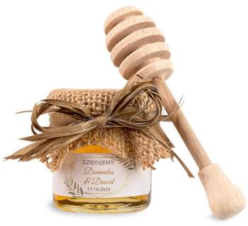 Miód - miodek z nabierakiem podziękowanie dla gości. Podziękowania miodki - zdjęcie 1