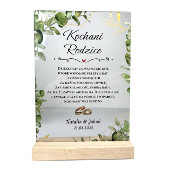 Podziękowanie Ślubne Eukaliptus Dla Rodziców Przezroczyste MD1335 - zdjęcie 1