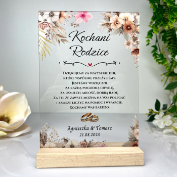 Podziękowanie Ślubne BOHO Przezroczyste Dla Rodziców MD1334 - zdjęcie 1