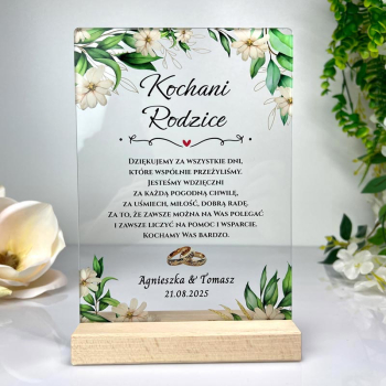 Podziękowanie Ślubne Przezroczyste Zielone Dla Rodziców MD1338 - zdjęcie 1