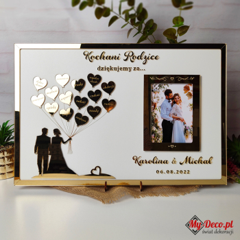 Podziękowanie dla rodziców z pleksi lustrzaną 40x60cm MD347 - zdjęcie 1