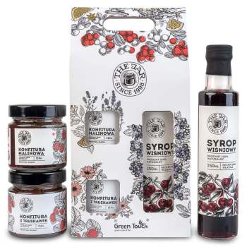 Zestaw prezentowy polskie smaki przetwory na prezent wiśnia malina truskawka - zdjęcie 1