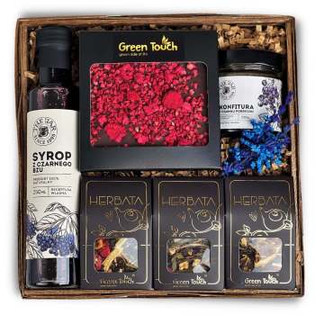 Kosz prezentowy elegancki prezent zestaw herbat syrop konfitura czekolada - zdjęcie 1