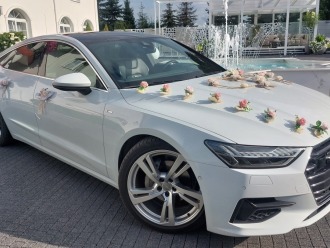 Białe Audi A7 sportback S-Line | Auto do ślubu Kraków, małopolskie