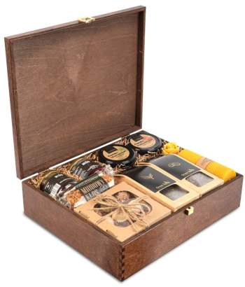 Duża skrzynka prezentowa deluxe zestaw herbata, kawa, trufle i inne - zdjęcie 1