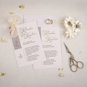 Zaproszenie ,,Beżowy Urok” - zdjęcie 1