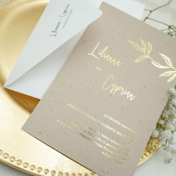 Zaproszenia złocone – glamour – wzór 94 - zdjęcie 1